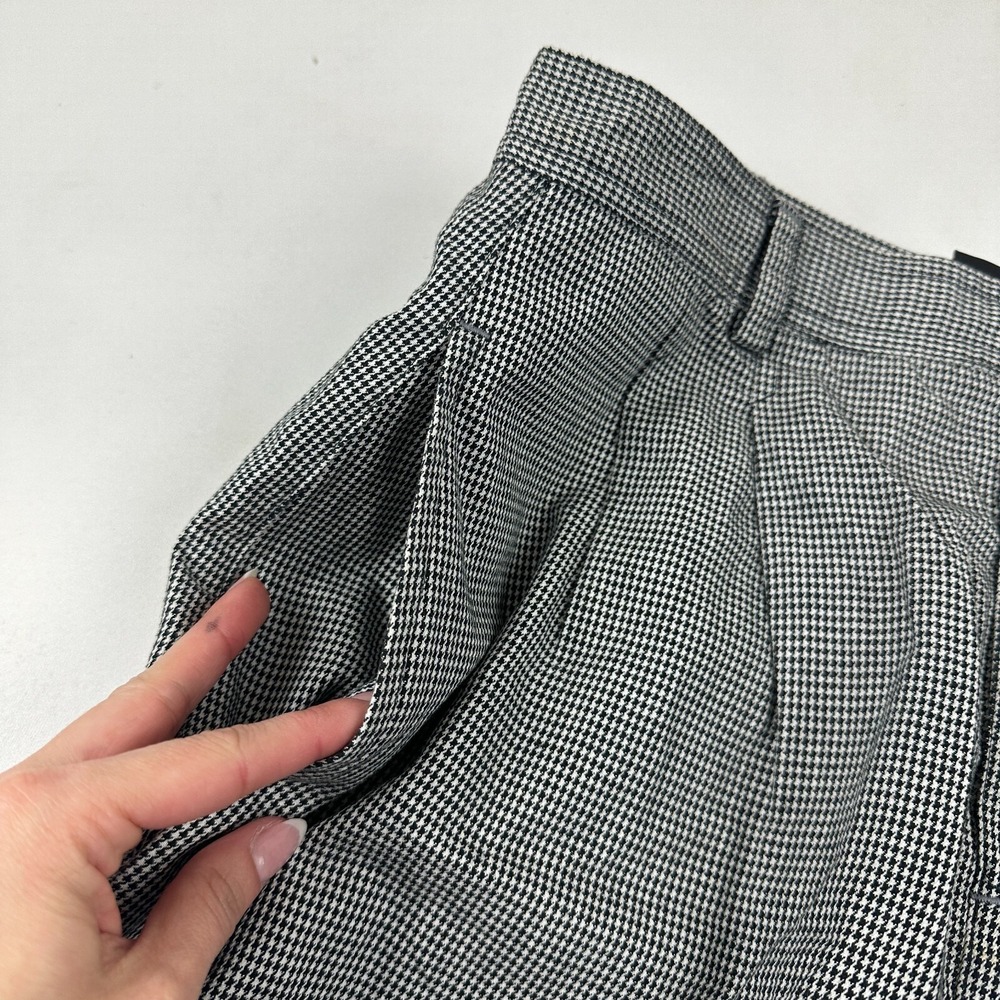 VTG Liz Sport Black White Houndstooth High Waist Pencil Skirt 100% Cotton Sz 10 - Picture 6 of 11
